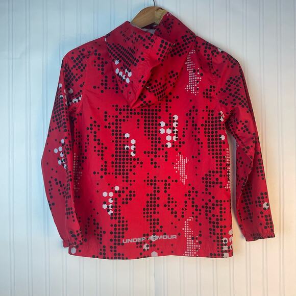 Under Armour UA Rain Jacket Girls Small Medium Red/ Black Unisex C20 - Picture 1 of 7